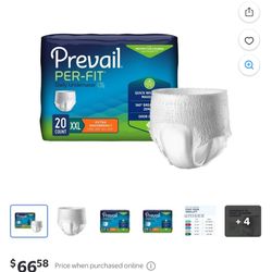 Prevail Per-Fit Extra Disposable Underwear Pull On with Tear Away Seams 2X-Large, PF-517/1, 80 Ct