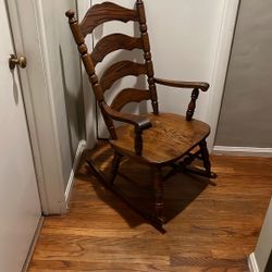 Solid oak rocking chair