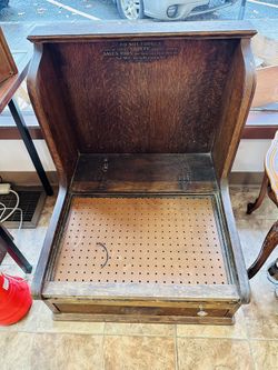 Antique Early 1900’s Oak Cash Register Stand
