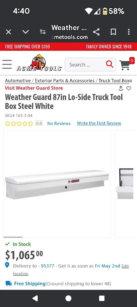 2 Weatherguard Knaack Truck Toolboxes For 8ft Truck Bed With Keys