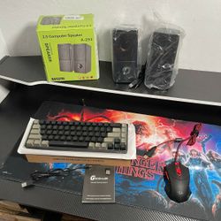 FLASH SALE Gaming Bundle Special, Wireless 65% Keyboard, Wired RGB Gaming Mouse, and Desktop Speakers, 3 for 1 PC Special While Supplies Last, Firs