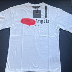 White And Red Palm Angels Tee 