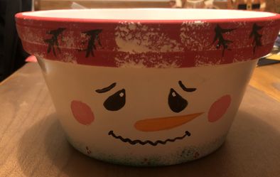 Snowman Pot and Bowl