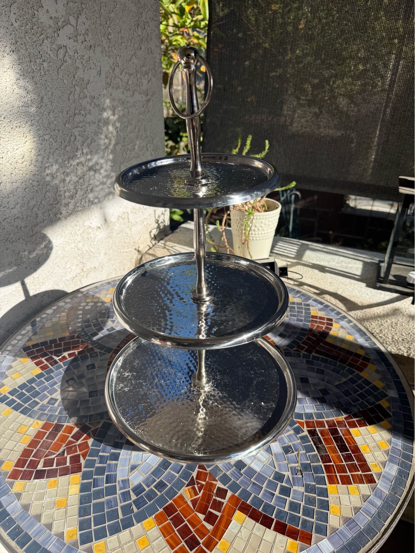3 tier silver stand