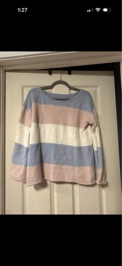 Striped Knit Pullover Sweater