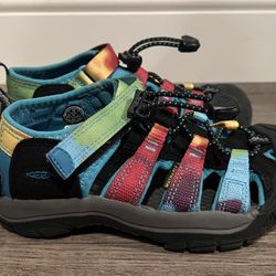 KEEN Unisex Child Newport H2 Closed Toe Water Sandals. Size 12. Rainbow Tie Dye.