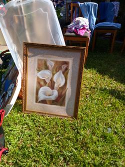 Beautiful White Flower Kirkland's Picture With Gold Frame