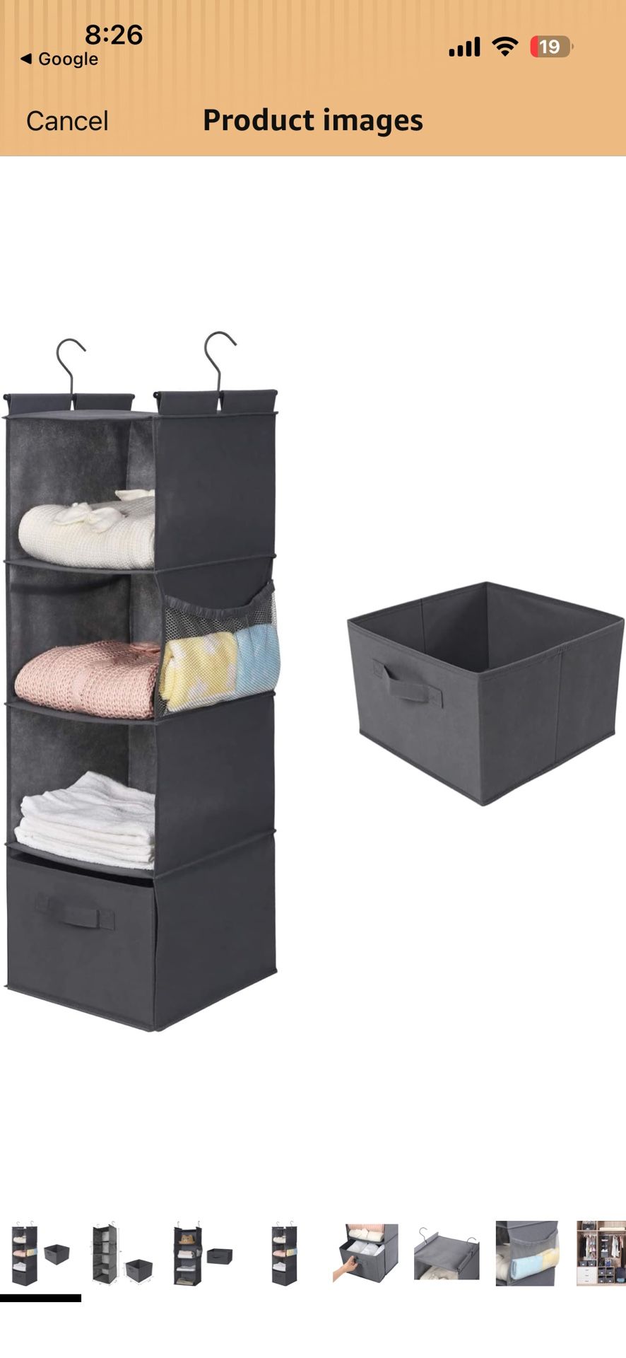 2 Brand New Hanging Closet Organizers