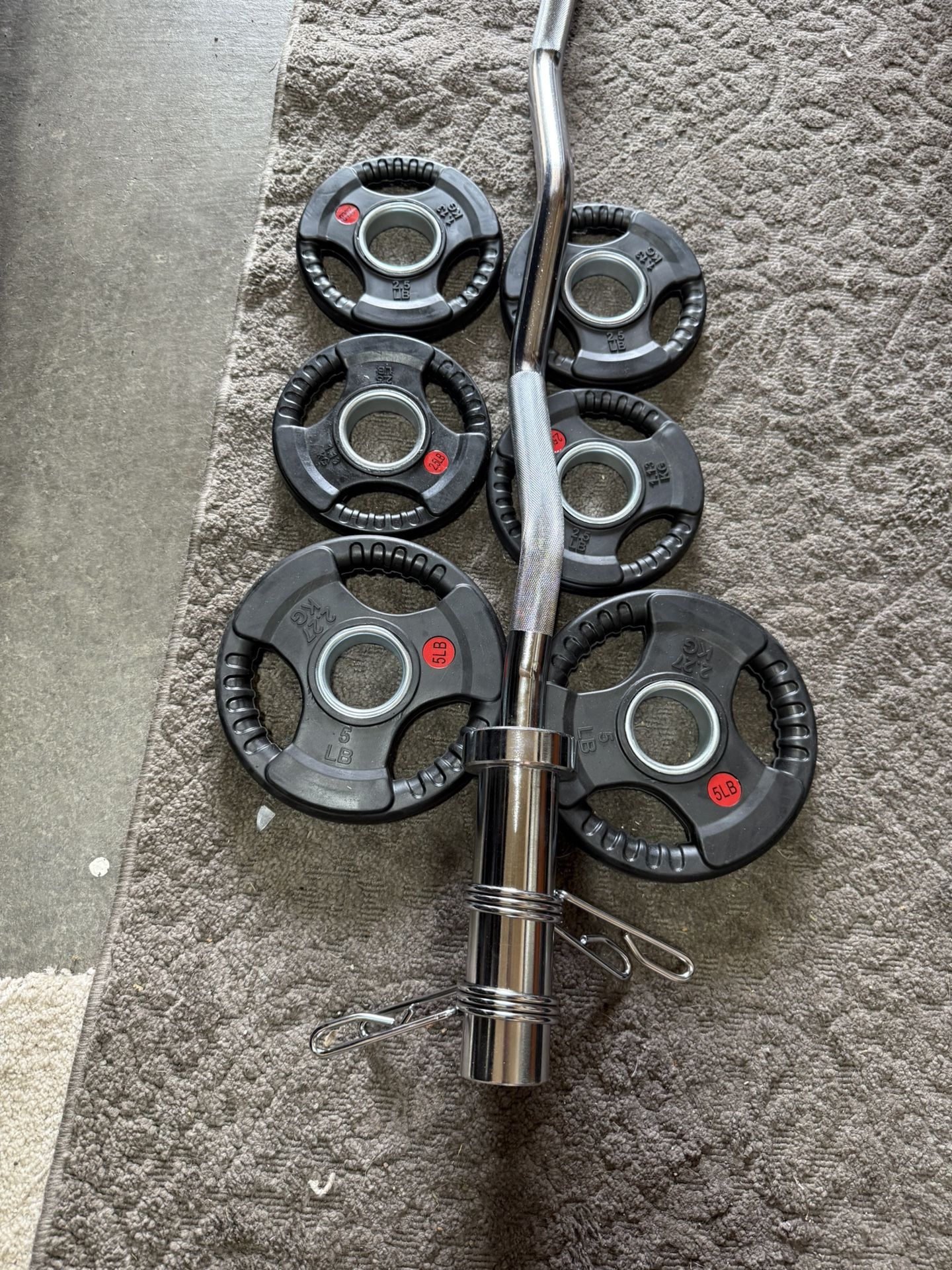 Olympic Weights Curl Bar Set