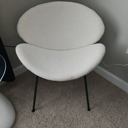 White Cotton Accent Chair 