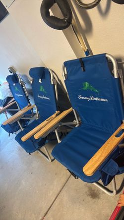 Three Tommy Bahamas beach chairs