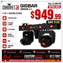 Chauvet DJ GigBAR Bridge ILS LED Moving Heads & Wash Effect Lighting System Carrying Case 🚨 Payment Options Available 🚨 No Credit Needed 🚨