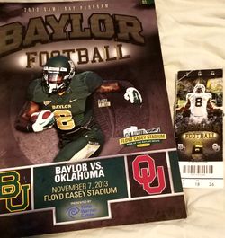 Baylor bears football game day programs+stubs+bonus