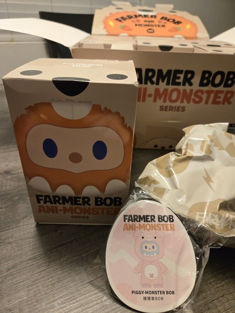 Piggy Monster Bob - Farmer Bob Ani-monster Series Plush Pendant Confirmed Box