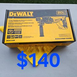 $140 Dewalt 1" SDS Plus Rotary Hammer  Drill 20-Volt Tool-Only (D-Handle) DCH133B