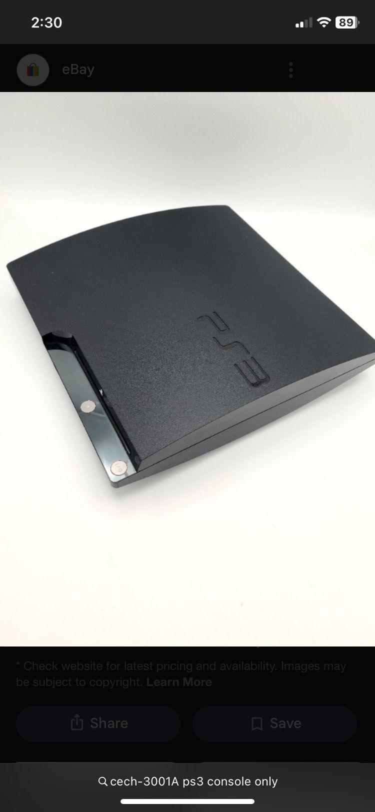 PS3  CECH-3001A console only