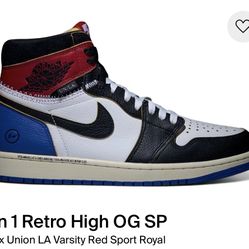 Jordan 1 Retro High OG SP Fragment x Union LA Varsity Red Sport Royal