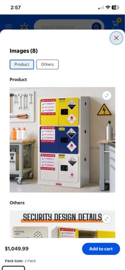 32-40 gal Flammable Safety Cabinet, 65x34x18 in, 3-in-1 Storage, Adjustable Shelves, Cold-Rolled Steel, for Industrial, Yellow/Blue/White