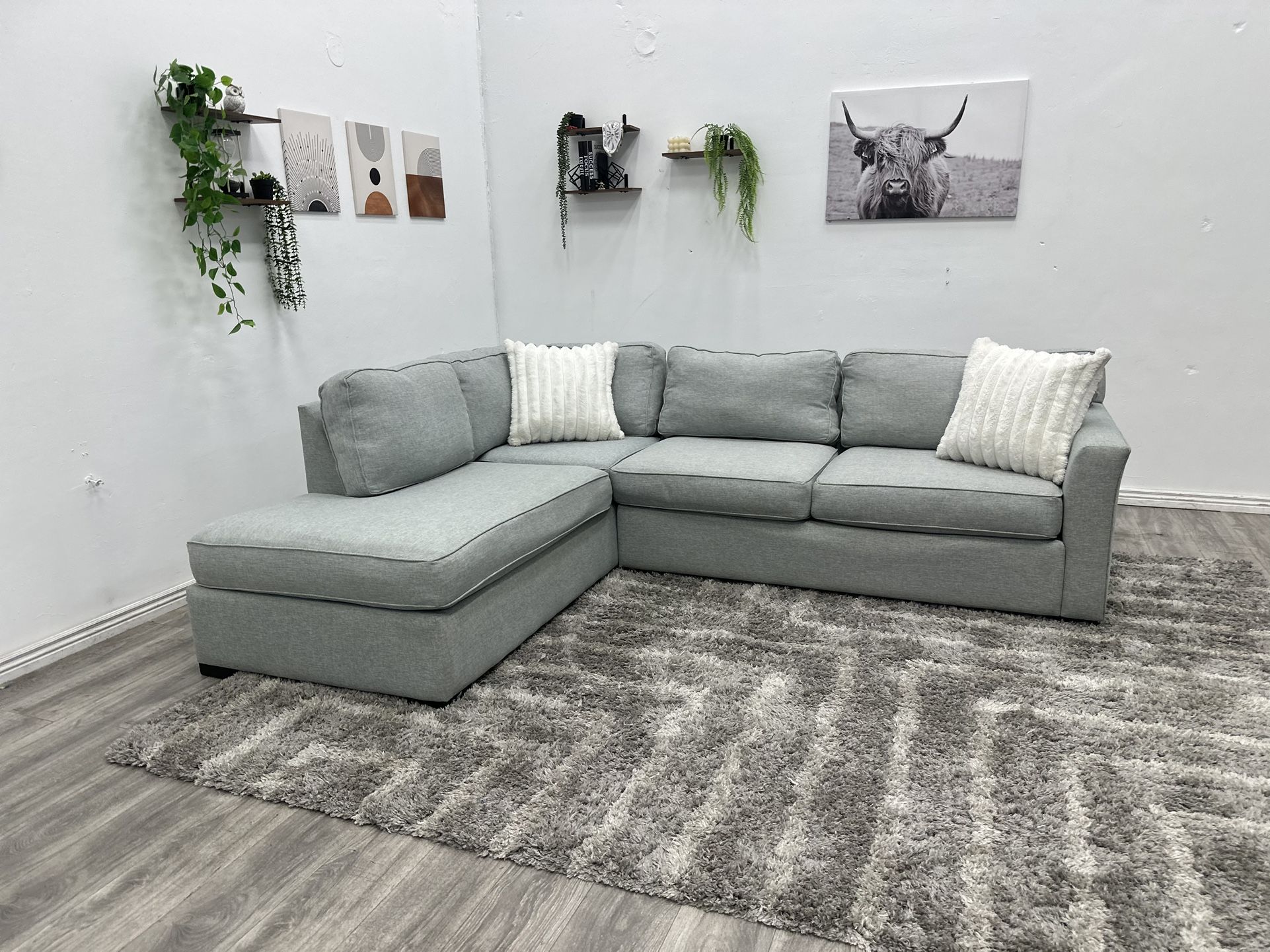 Grey Sectional Couch - Free Delivery