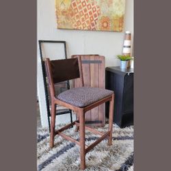 Avon Walnut Counter Stool – Grey Woven Seat, New, Only 1 Left