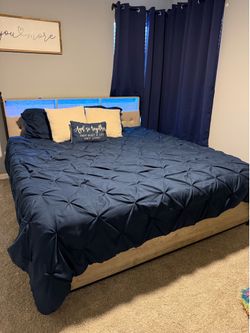 King Bed Frame with storage compartments