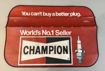 VINTAGE CHAMPION SPARK PLUGS FENDER COVER PROTECTOR