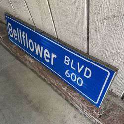 Bellflower City Street Sign Original Garage Art 