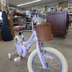 Vollsch 16″ Kids Bike for Toddler – White Retro Vintage