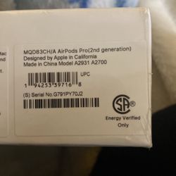 Serial Number To The AirPods Pros 