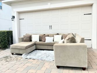 Champagne Color U Shaped Sectional