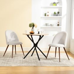 Fontana 3 Piece Oak Dining Table Set with 2 Haven Upholstered Chairs