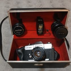 Vintage Petri FT 1000 35mm Cameron With 3 Lenses Manual Focus Photography 
