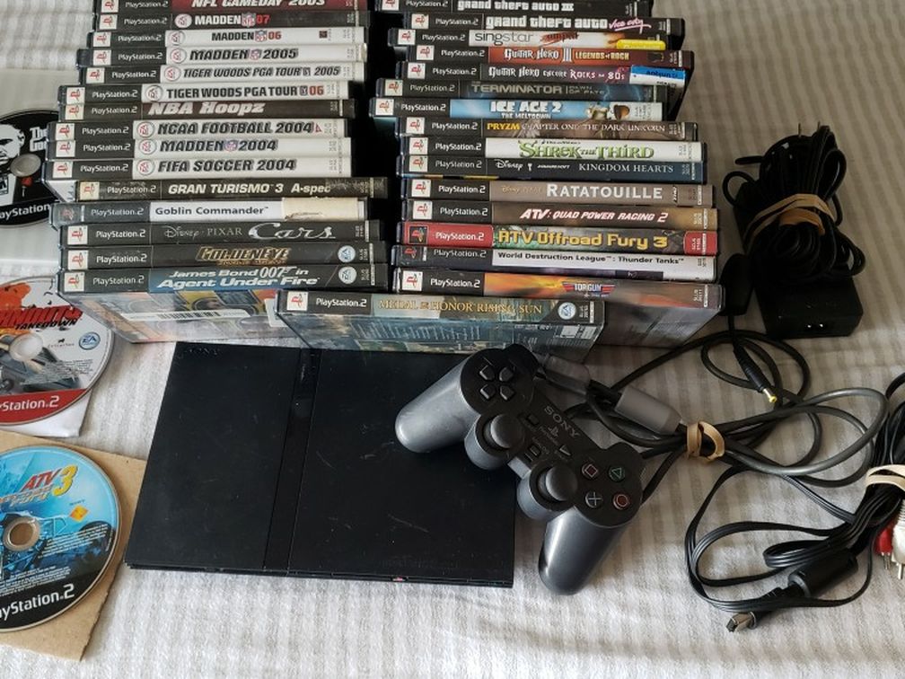 PS2 slim & 39 games