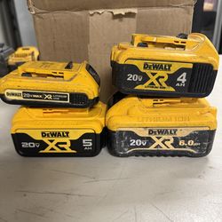 Dewalt Batteries 6ah 5ah 4sh
