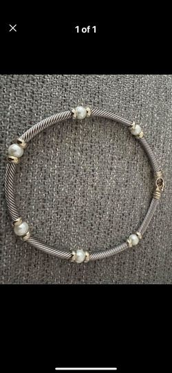 Choker Necklace(silver, gold, and pearls) 