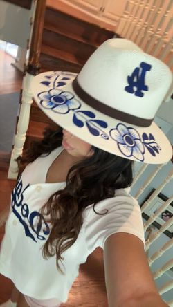 Hand Painted Dodgers Hat