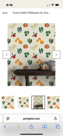 NIB Fruits and Veggies by Susan Habel double roll wallpaper Designer Multicolor