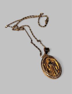 Rose gold st Benedict necklace