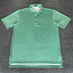 Turtleson Golf Polo Shirt Performance Stretch Athletic Fit Green Large