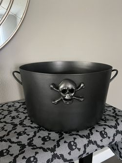 Pottery Barn Metal Skull Party Bucket