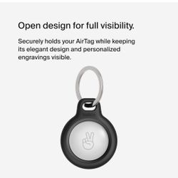 Belkin Apple AirTag Secure Holder with Key Ring - Durable, Scratch-Resistant Case with Open Face & Raised Edges 