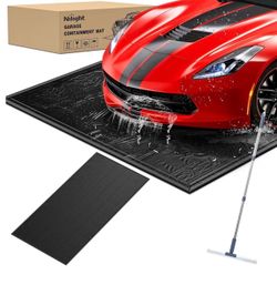 Garage Containment Mat 7'9" x 18' PVC Garage Floor Mat with 1.4" Raised Foam Edge Waterproof Heavy Duty Garage Parking Mat for Cars SUVs Sedans