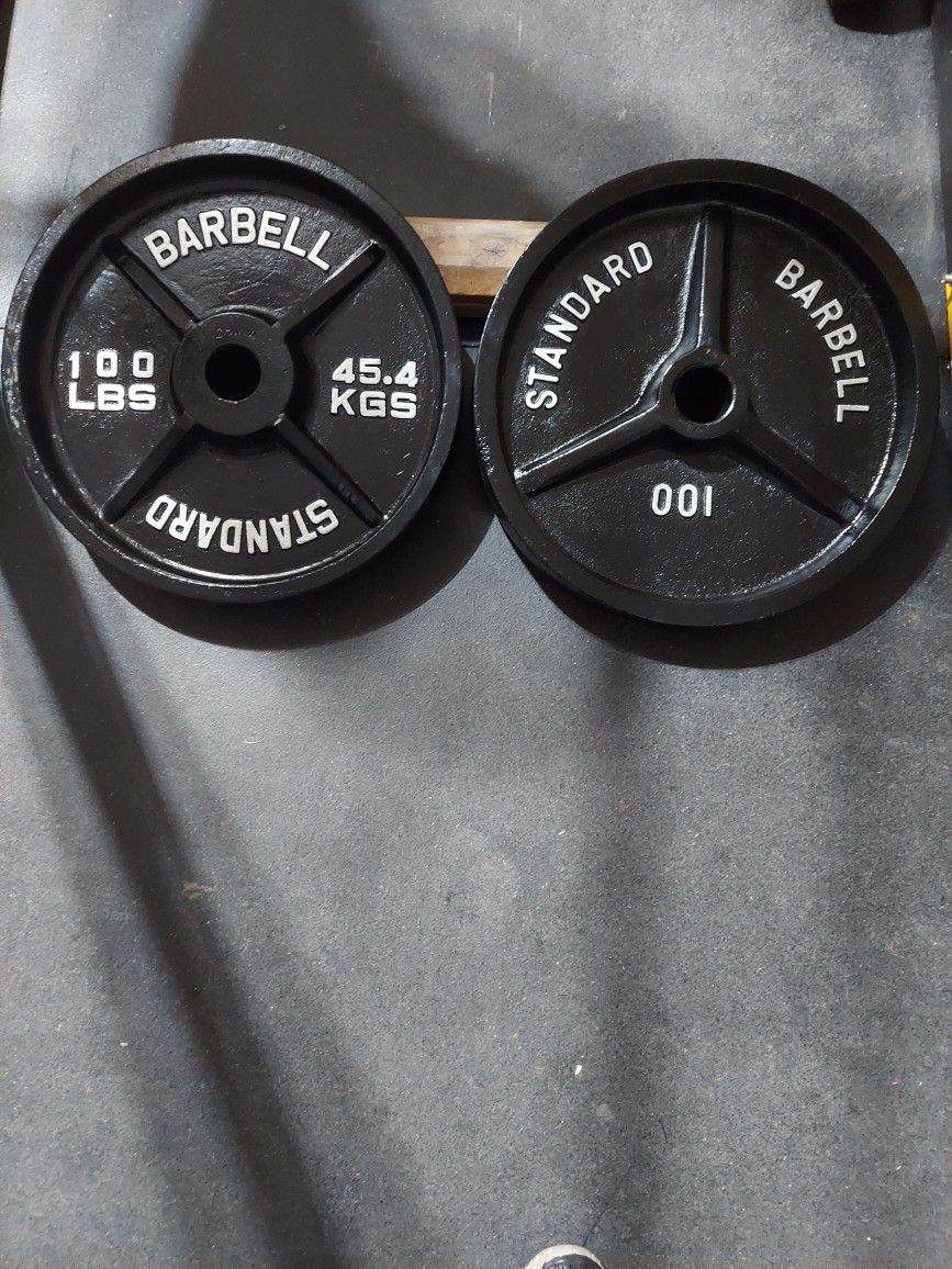 I have a pair of 100 pound olympic weight plates for sale! 