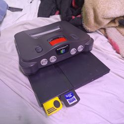 PS2 & N64 Consoles With Cables