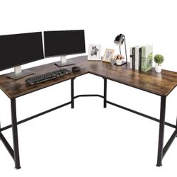 55” L-Shaped Corner Desk Computer Table Home Office Study Workstation. 