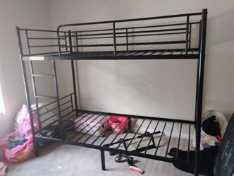 Twin over twin metal bunk beds excellent shape $85 delivery available