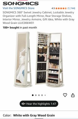 Swivel Jewelry Cabinet/Full length mirror