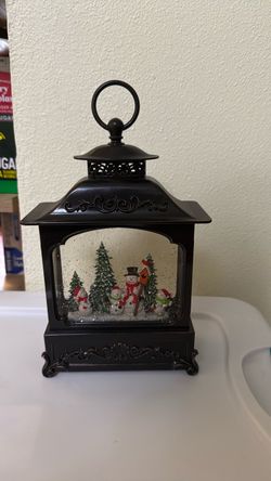 Christmas Snowman Snow Globe Lantern