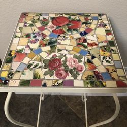 Vintage Real Mosaic Table/plant stand