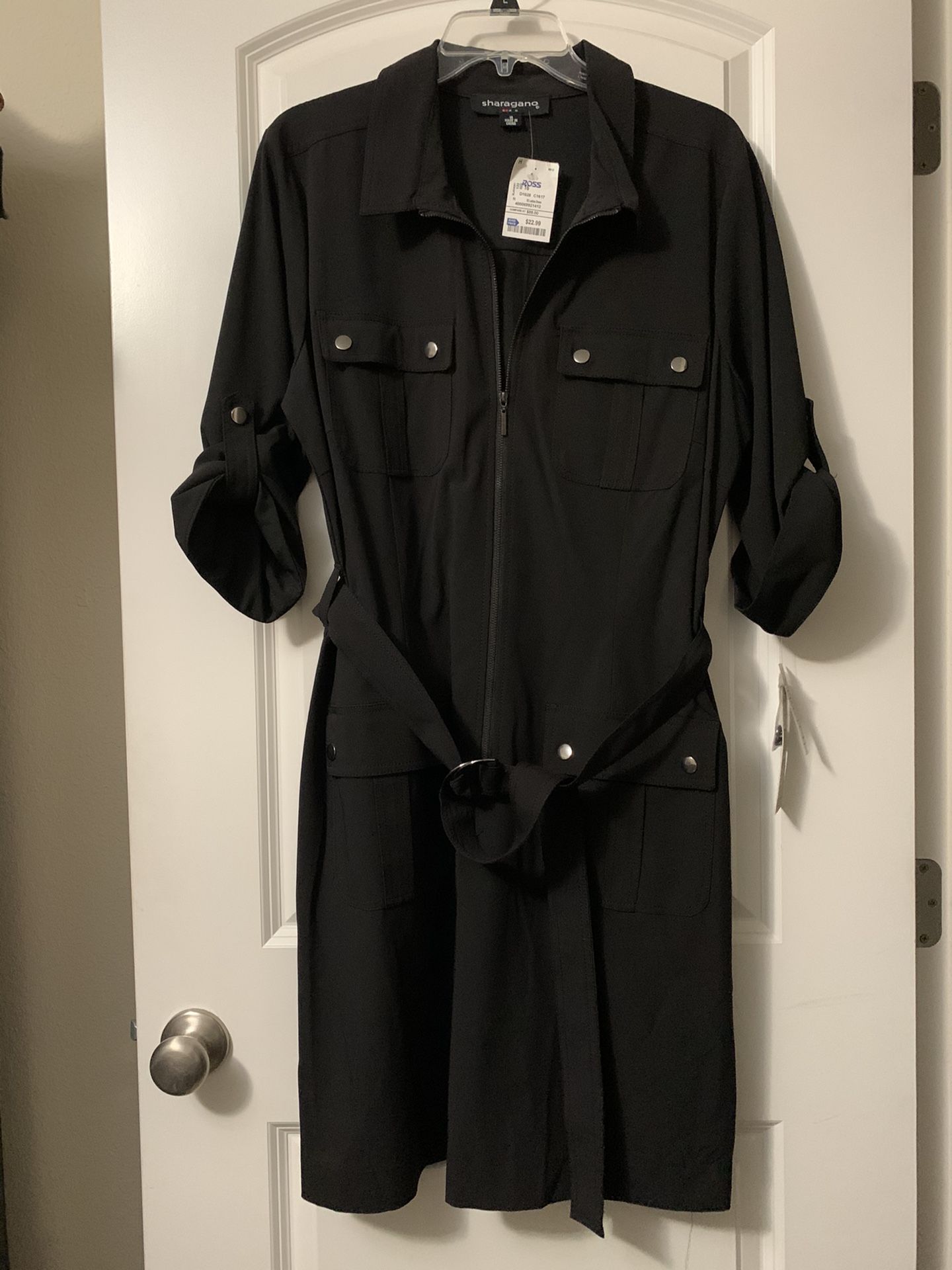 ROSS Black tie-waist Dress